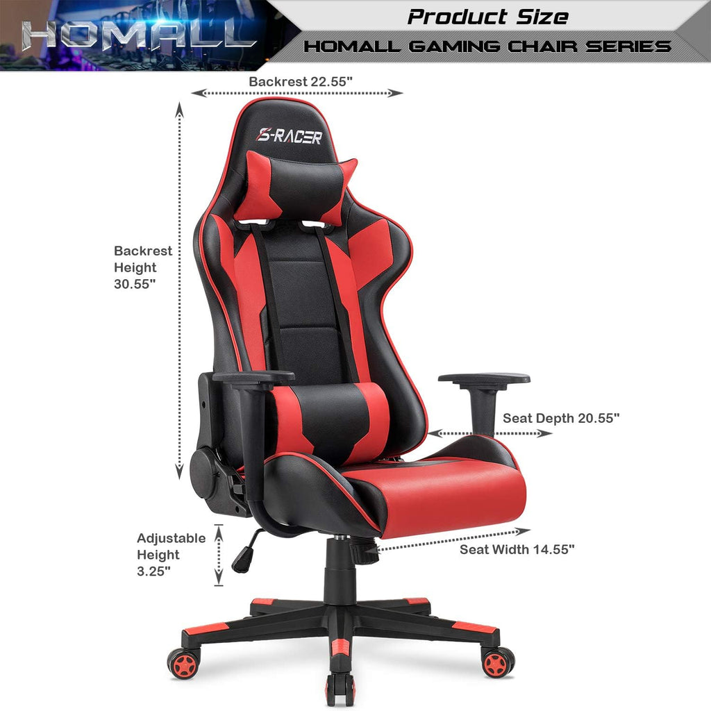 Gaming Chair, Office Chair High Back Computer Chair Leather Desk Chair Racing Executive Ergonomic Adjustable Swivel