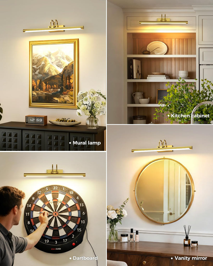 23.6′′ Wireless Rechargeable Picture Light with Remote, Large Battery Operated Wall Light for Paintings & Art