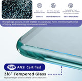 Frameless Sliding Shower Door, 56" - 60" Width, 76" Height, 3/8" (10 mm) Clear Tempered Glass, Chrome Finish