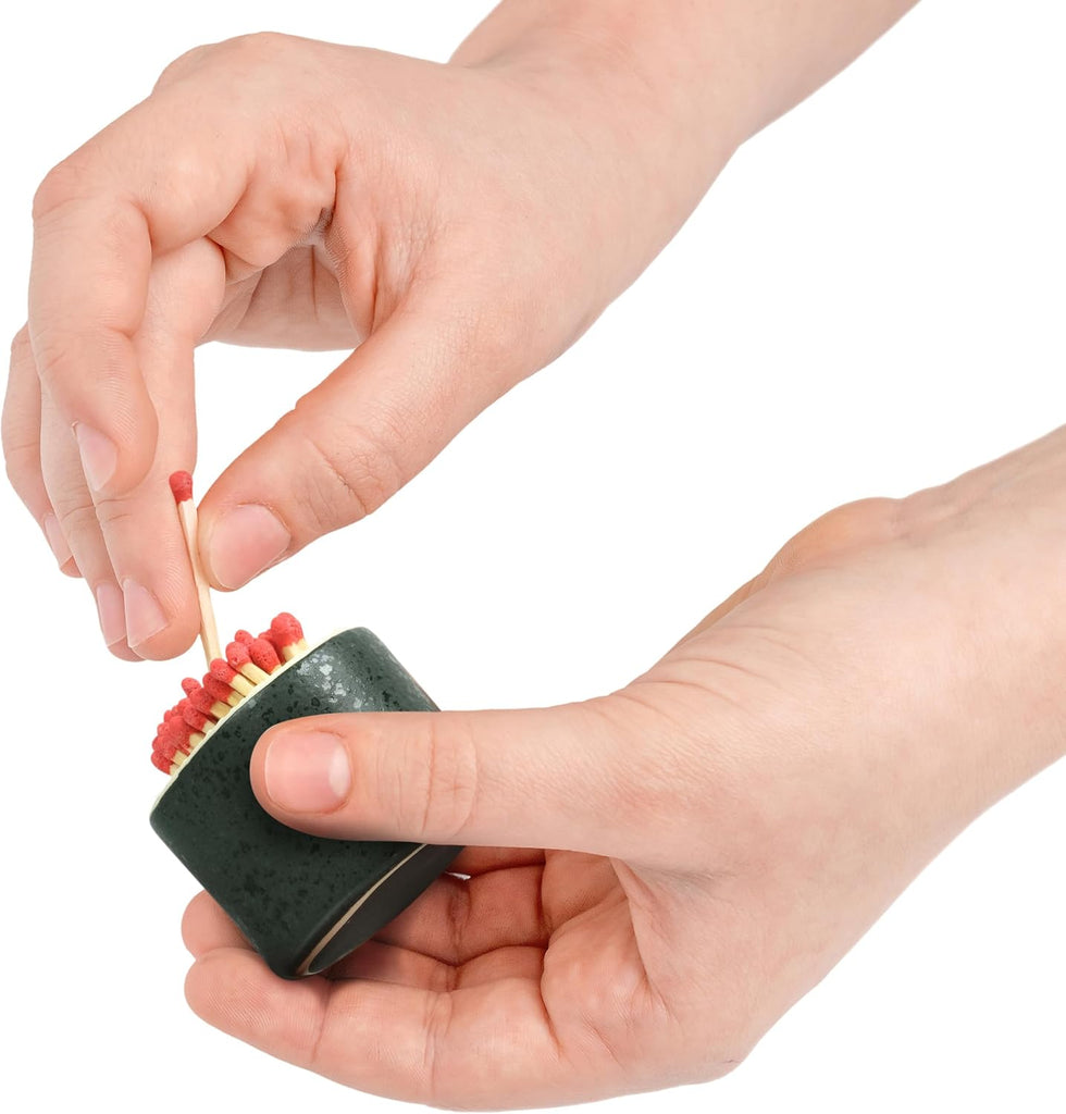 Genuine Fred FIRE ROLL Sushi Match Striker and Storage, Decorative Ceramic Match Holder