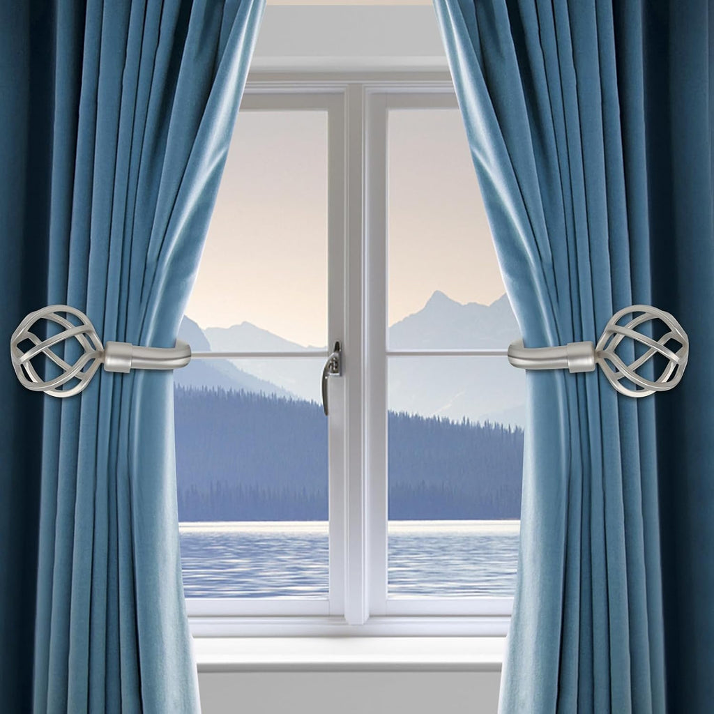 Curtain Holdbacks 2pcs, Solid Cast Iron Heavy Duty Curtain Tiebacks for Wall, Side Holder Pull Back Hooks for Drapes