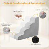Dog Stairs Ramp, Curved 4-Step Dog Steps for Small Dogs and Cats