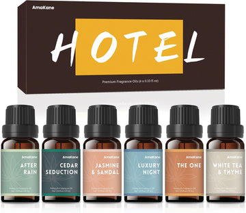 Hotel Scent Diffuser Oil, Hotel Fragrance Oils, Essential Oils for Diffuser, Fragrance Oil for Candle Making, Soap - Set of 6