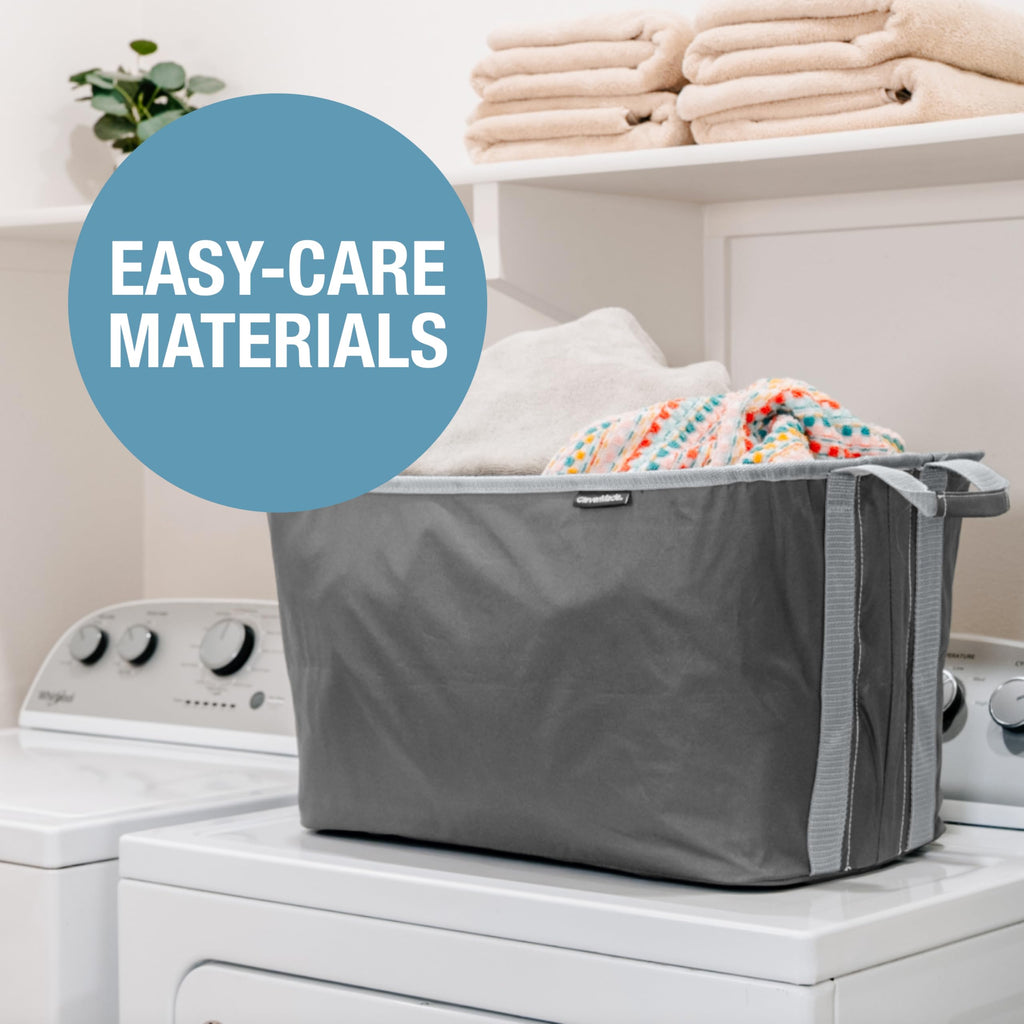 Collapsible Laundry Baskets, 60L 2 Pack, 55 lb, Pop-Up, Charcoal