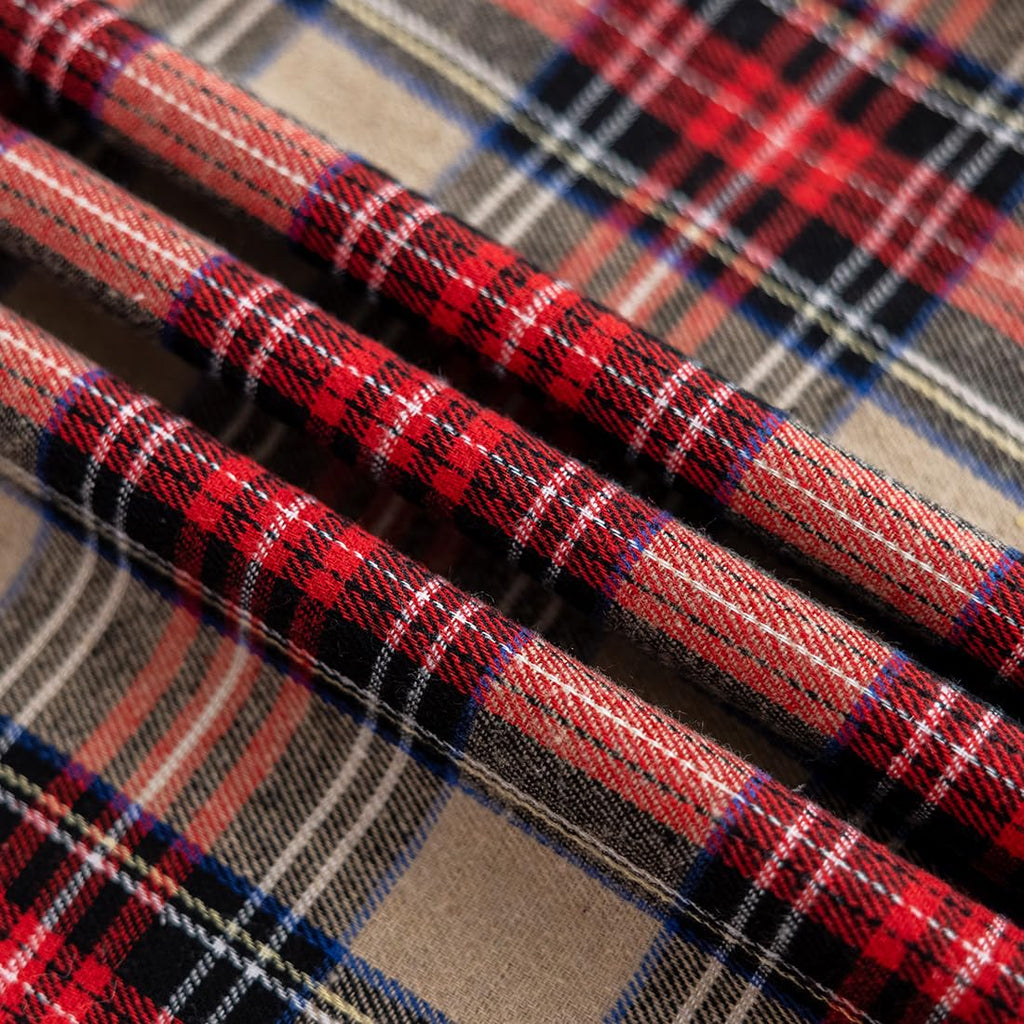 Brown Tartan Plaid Vintage Primitive Christmas Pillow Covers 20x20 Set of 2