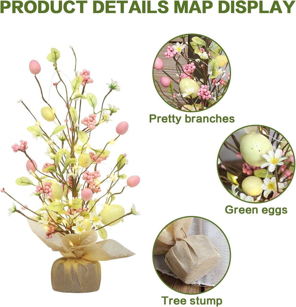 18Inch Easter Egg Tree Decorations Tabletop Spring Indoor Decor