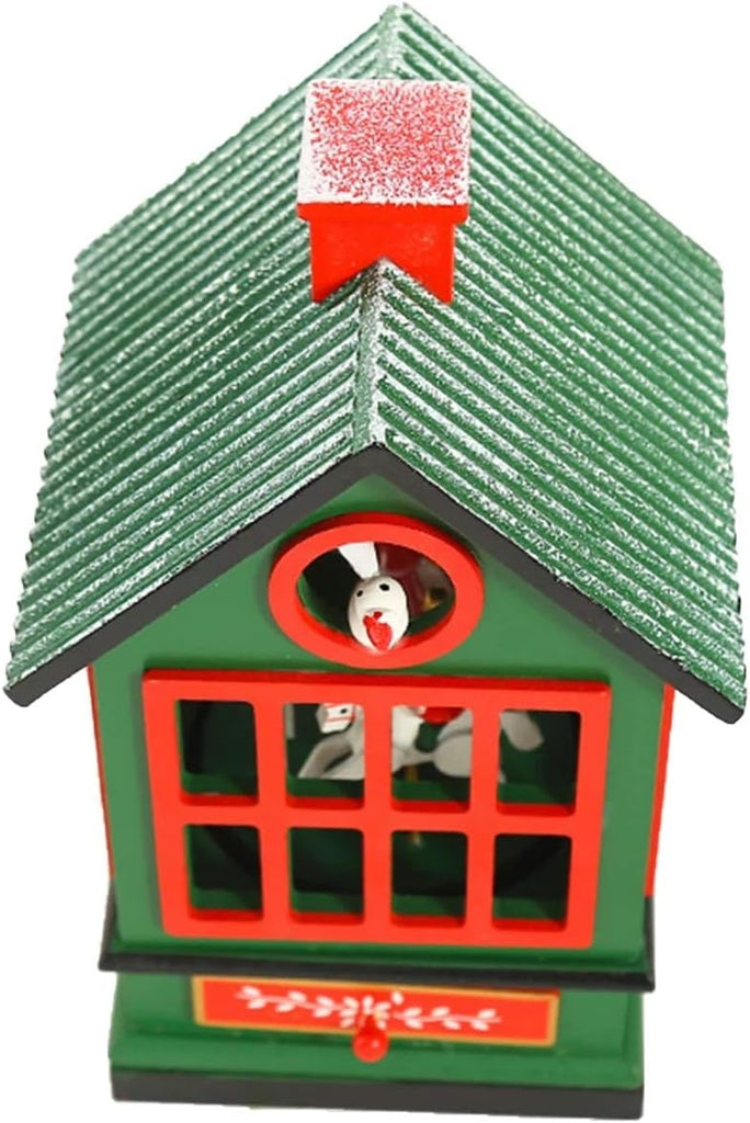 Christmas Wooden Carousel Music Box House Decorations Cute Rotating Design Tool Party Decor