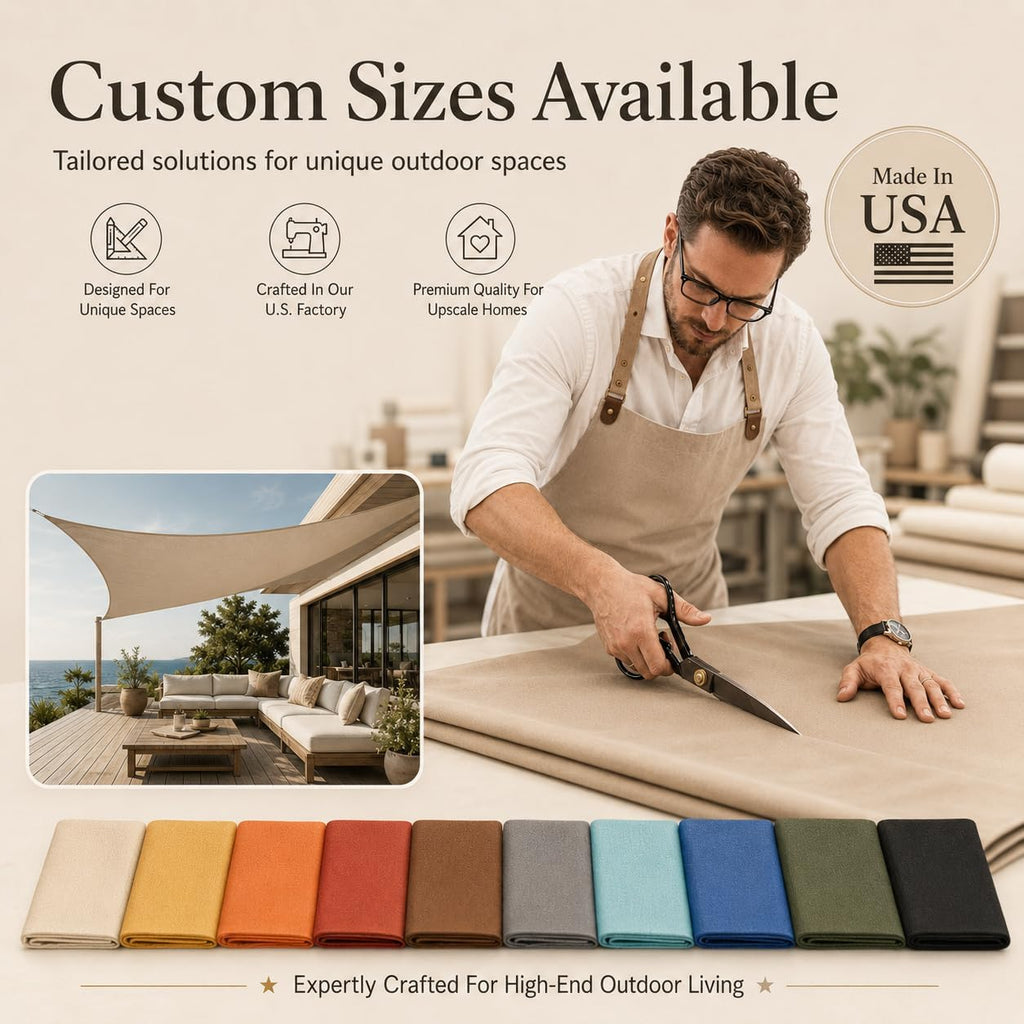 14' x 14' Beige Rectangle Waterproof Shade Sail UPF50 Canopy Awning Shelter, 95% UV Block, Garden Carport Outdoor