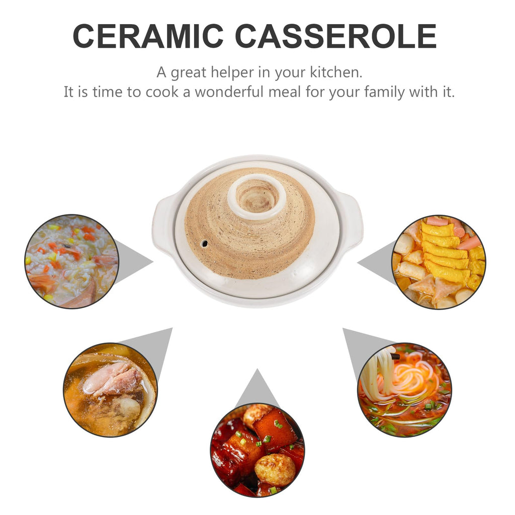 Casserole Clay Pot Japanese Sumi Kannyu Donabe Ceramic Hot Pot with Lid for Bibimbap Soup 18cm