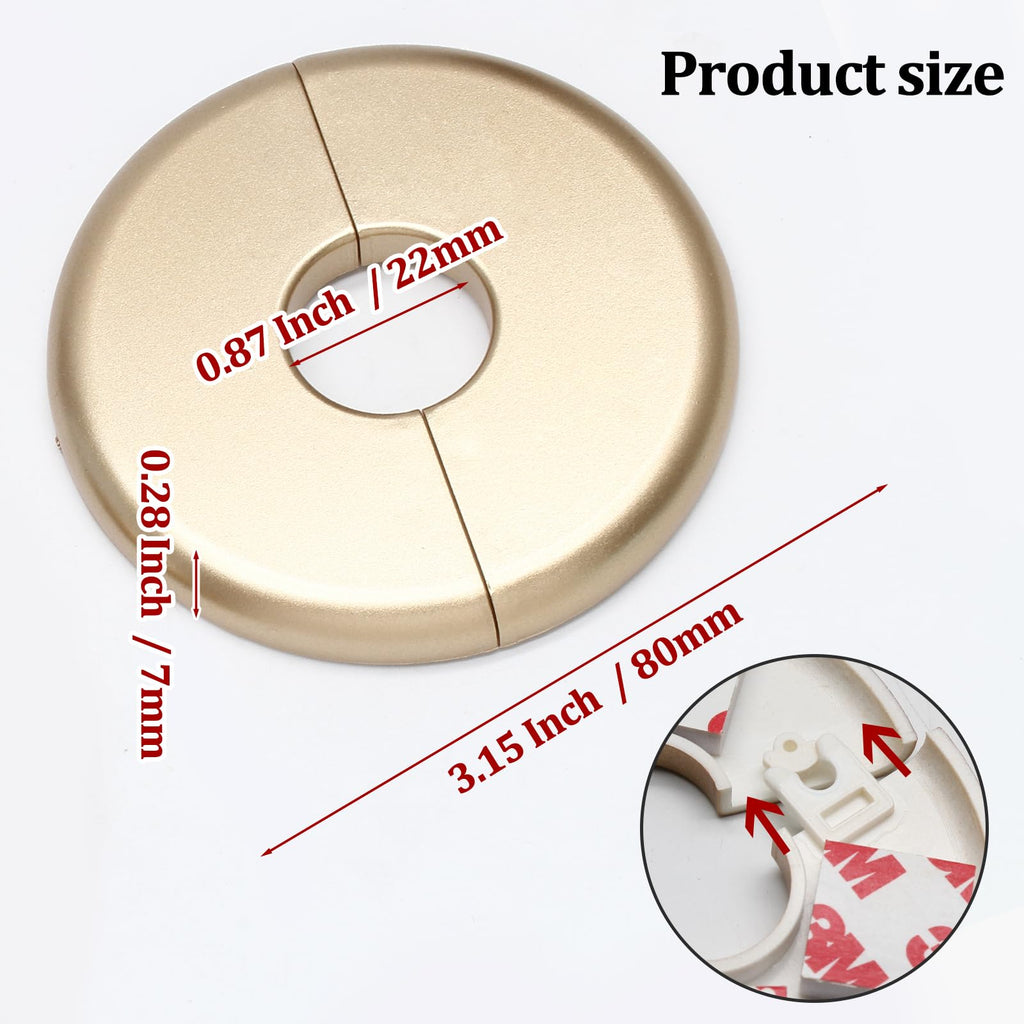 2 Pcs Gold 0.87 inch / 22mm Split Escutcheon Plate