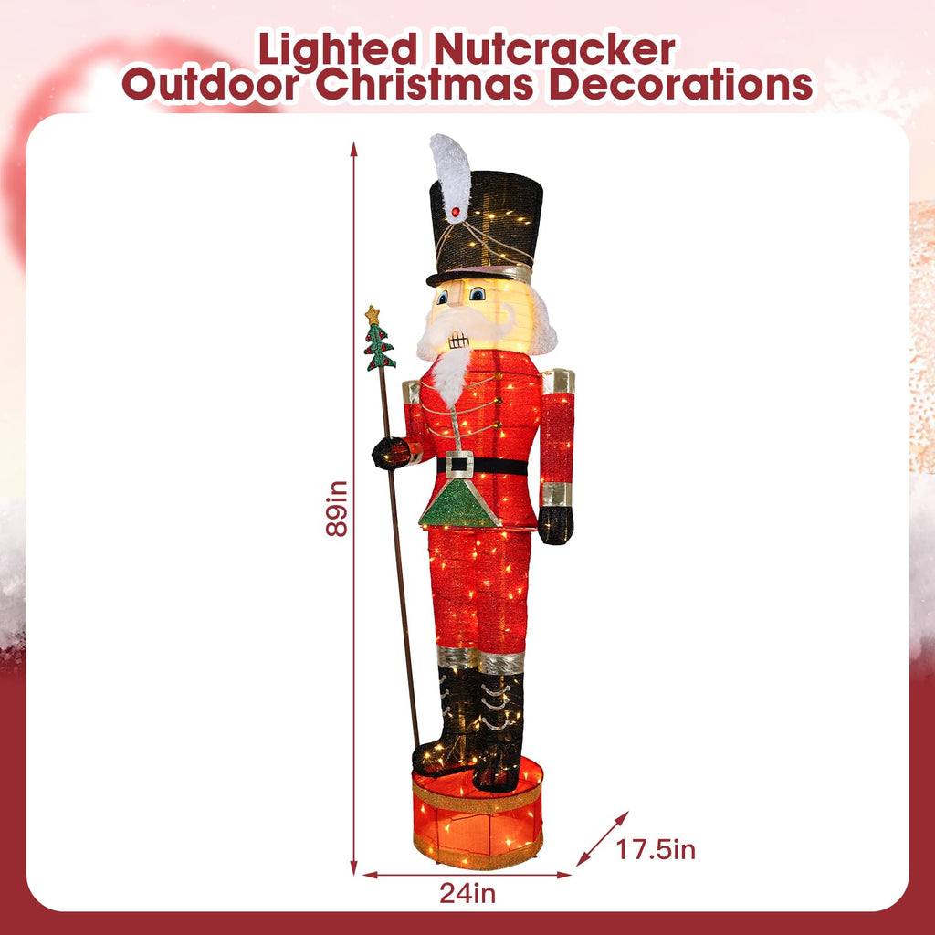 7.5ft Giant Lighted Nutcracker Christmas Decoration Outdoor with 170 LED
