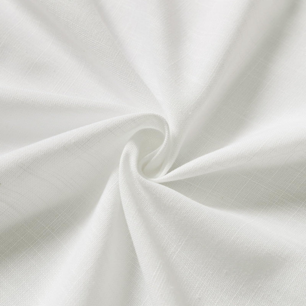 Off White Cafe Curtains 45 Inch Length Set 2 Panel Back Tab Pocket Semi Sheer Short Linen White Curtain Tiers for