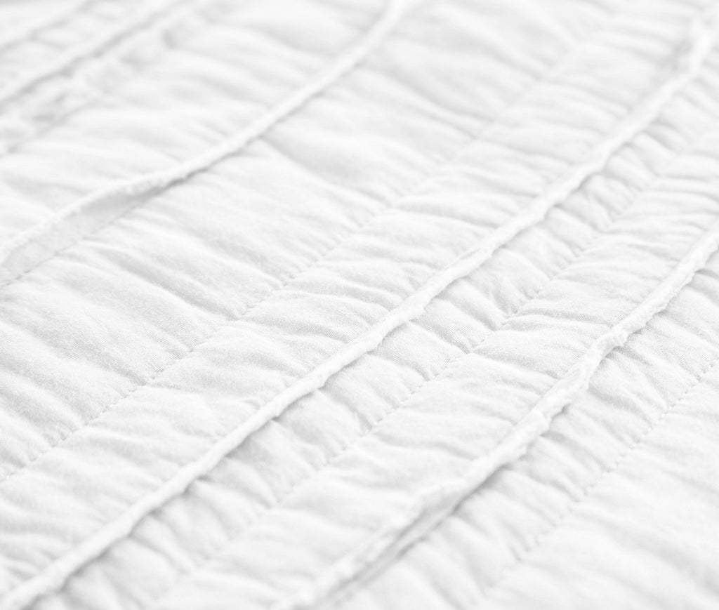 Katy 3-piece Solid Raw Edge 100% Cotton Pre-Washed Soft-Finished Quilt Set (White)