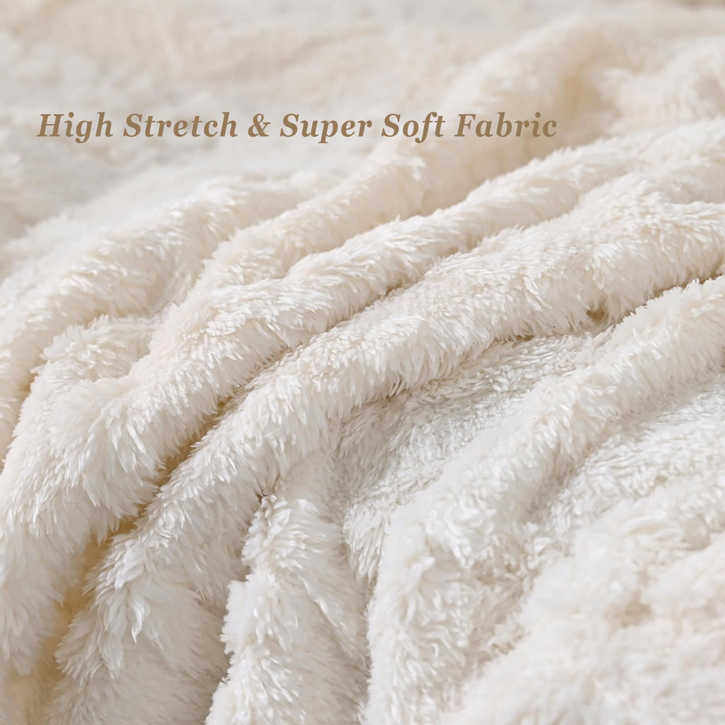 Recliner Chair Covers 4-Pieces, Soft, Stretchable, White, Modern Home Decor, Furniture Protector with Elastic Straps