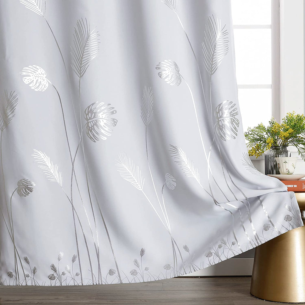 Greyish White Sliding Glass Door Curtain Door