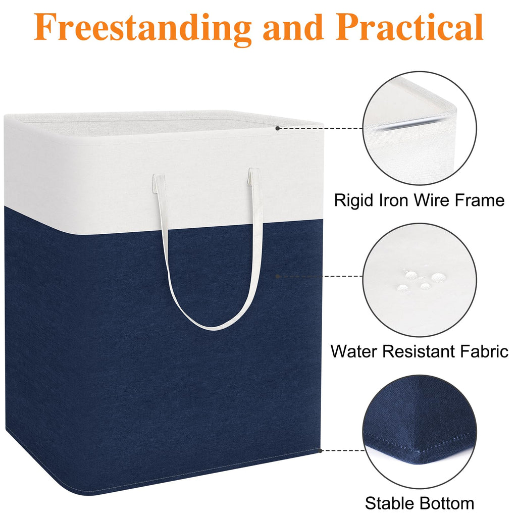 Laundry Basket 3-Pack, Laundry Hamper, 125L-Blue