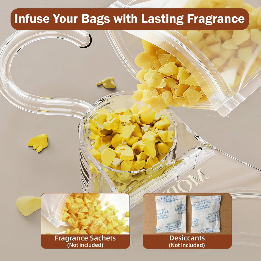 3 Pieces Clear Purse Hanger Closet, Durable Luxury Bag Hangers Hooks