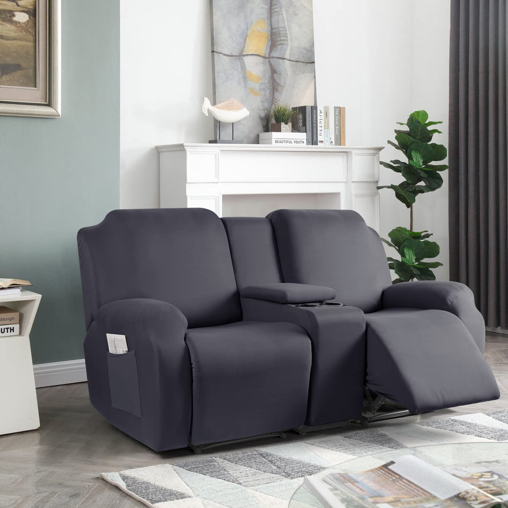 Reclining Loveseat with Console Slipcover, 2 Seat Recliner Cover