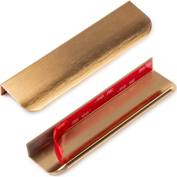 Adhesive Cabinet Finger Pulls Brushed Gold 5.9" Length