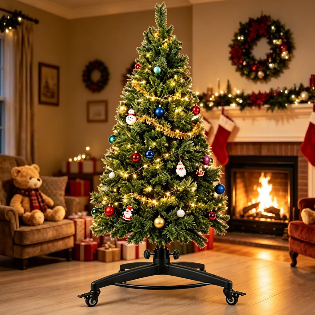Rolling Christmas Tree Stand with Pull Pod for Up to 9Ft Artificial Tree