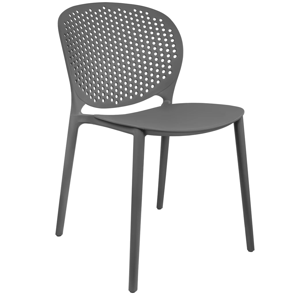 Set of 3 Patio Dining Chairs | Modern Stackable Outdoor Pool Side Chair | Weather Resistant Plastic for Yard, Porch