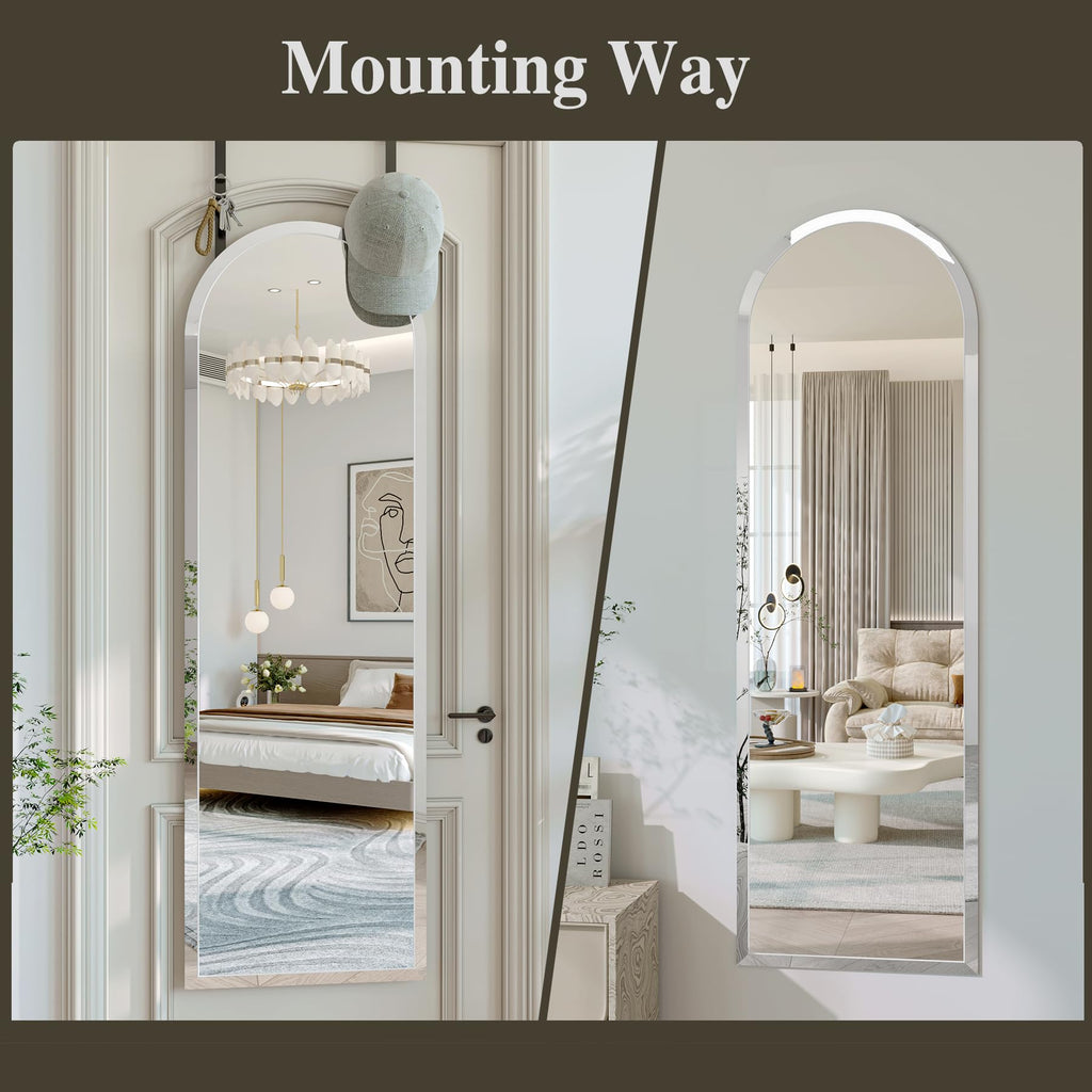 Over the Door Mirror Full Length, 48x14 Inch Frameless Door Mirror