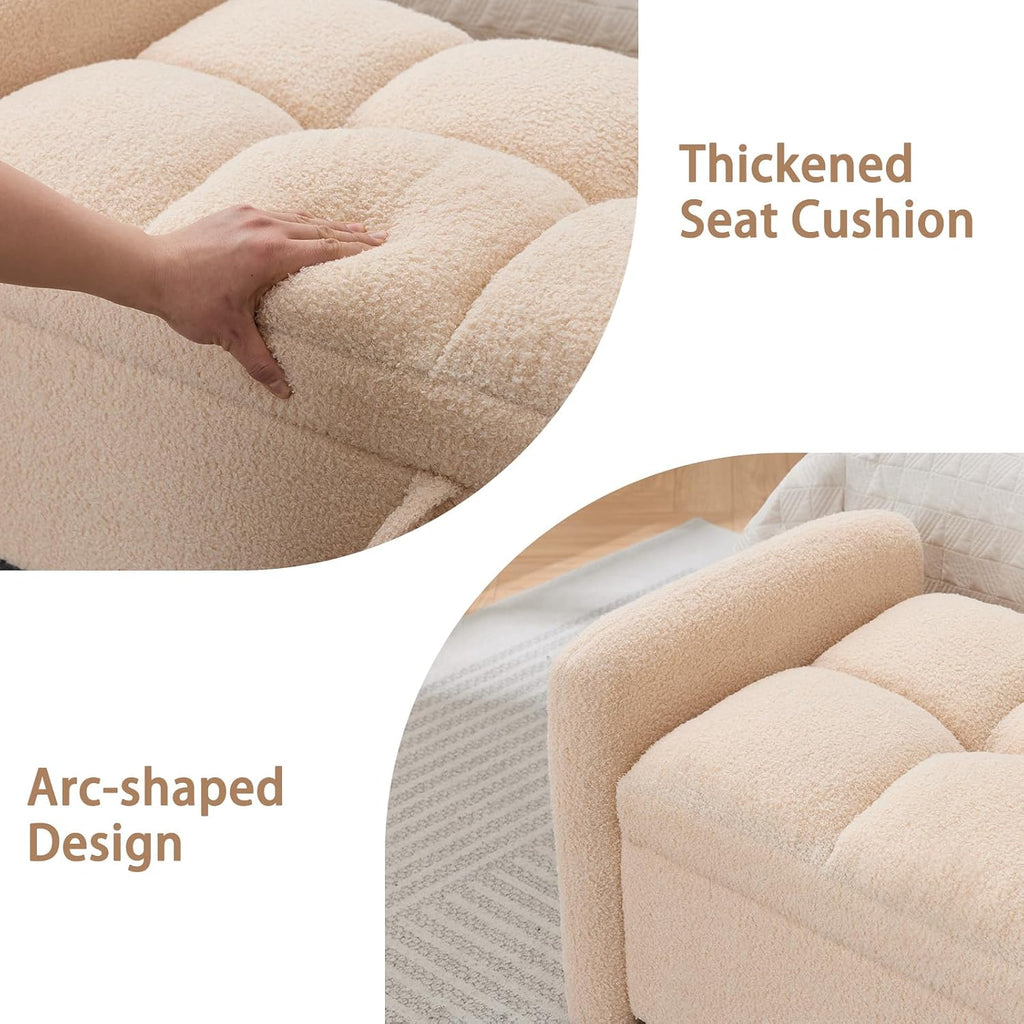 Storage Bench End of Bed, Upholstered Storage Ottoman Bench with Pillows for Foot of Bed, Bedroom,Living Room