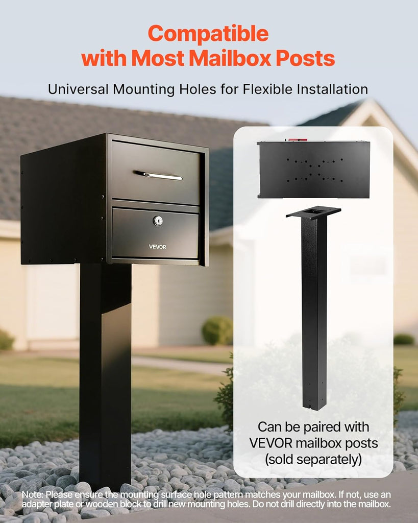 Post Mount Mailbox, Anti-Pry & Anti-Theft Mailboxes Lockable Mail Box with Magnetic Door