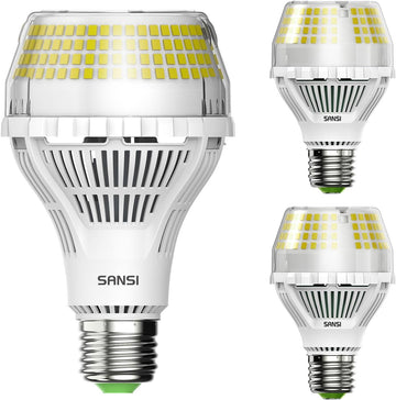 Bright LED Light Bulbs 3 Pack, A21 400W 6000 Lumens Light Bulbs 1 Pack + A19 300W 5000 Lumens 2 Pack, 5000K Daylight