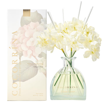 Reed Diffuser - 8.5 Oz Clean Linen Reed Diffuser with 8 Sticks Bathroom Shelf Decor (Simple Luxe Collection)