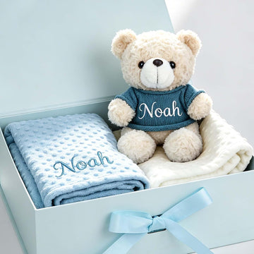 Blanket with Teddy Bear Set for New Baby Gifts