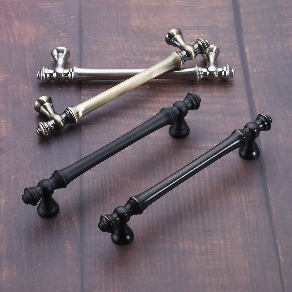 6 Pack 5 Inch Brushed Antique Brass Kitchen Cabinet Handles, Cabinet Pulls Kitchen Cabinet Hardware for Cupboard