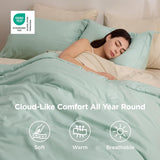 Full Comforter Set - 7 Pieces Sage Green Full Bedding Set for All Seasons