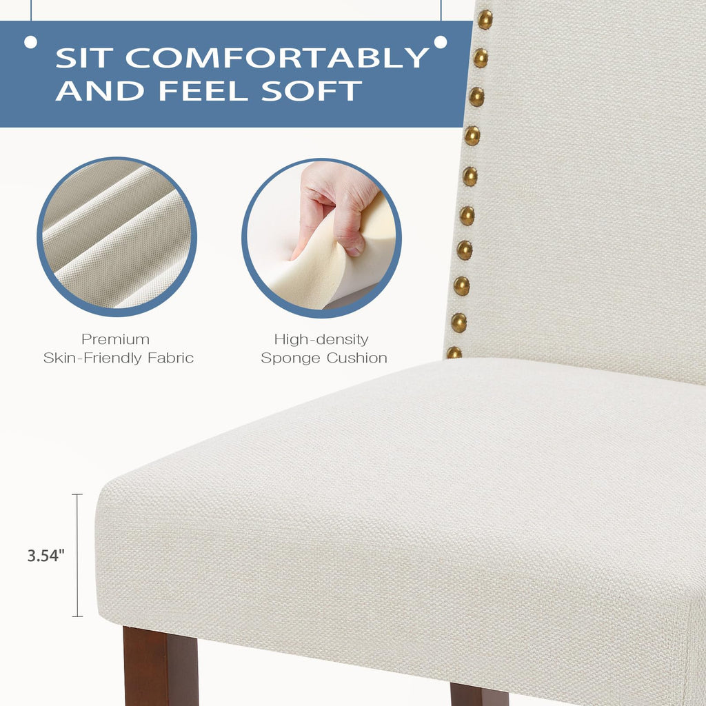 Set of 4, Upholstered Accent Chair, Beige