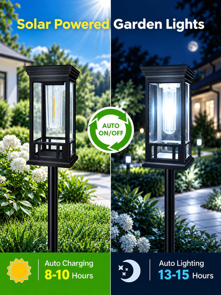 Solar Pathway Lights Outdoor Waterproof, 10 Pack Path Lights