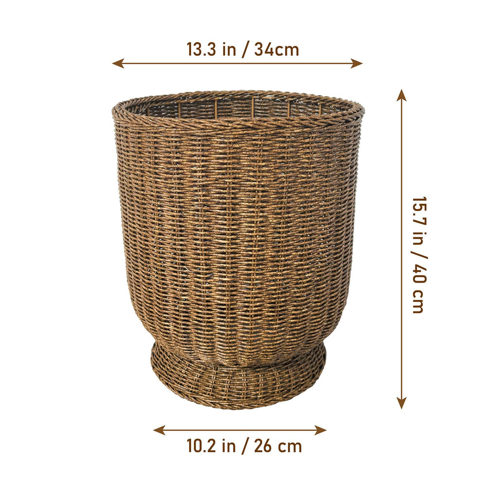 Rattan Planter, Woven Planter Basket for Plants Indoor Outdoor, Rattan Flower Pot, Decorative Plant Holder Basket for