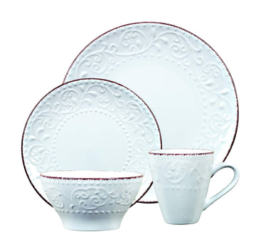 Dinnerware Set for Entertaining, One Size, White