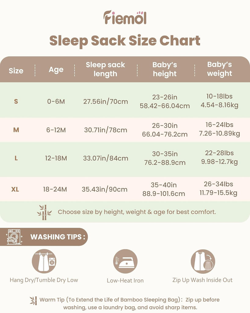 Rayon Made from Bamboo Sleep Sack 1.0 TOG, Baby