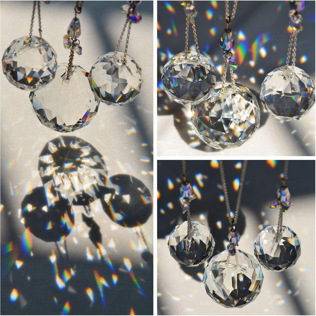 40mm Hanging Crystals for Windows Crystals Suncatcher Rainbow Maker Crystal Glass Ball Pendant for Hanging Clear Pack