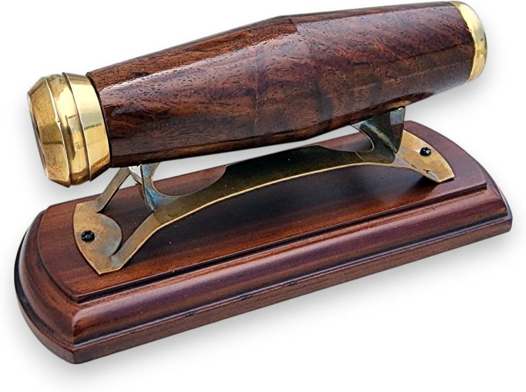 Handcrafted Brass Kaleidoscope with Premium Wooden Stand - Vintage-Inspired Kaleidoscope with Colorful Glass Patterns