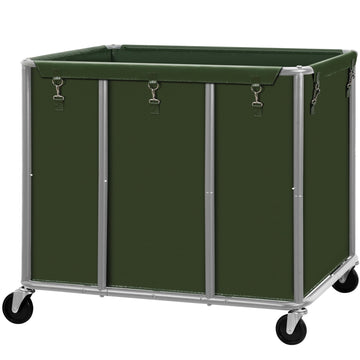 Commercial Laundry Cart with Lockable Wheels, Large 420L Industrial Rolling Laundry Hamper with Steel Frame