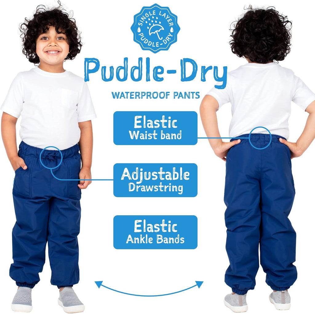 Puddle-Dry Rain Pants for Toddlers and Kids