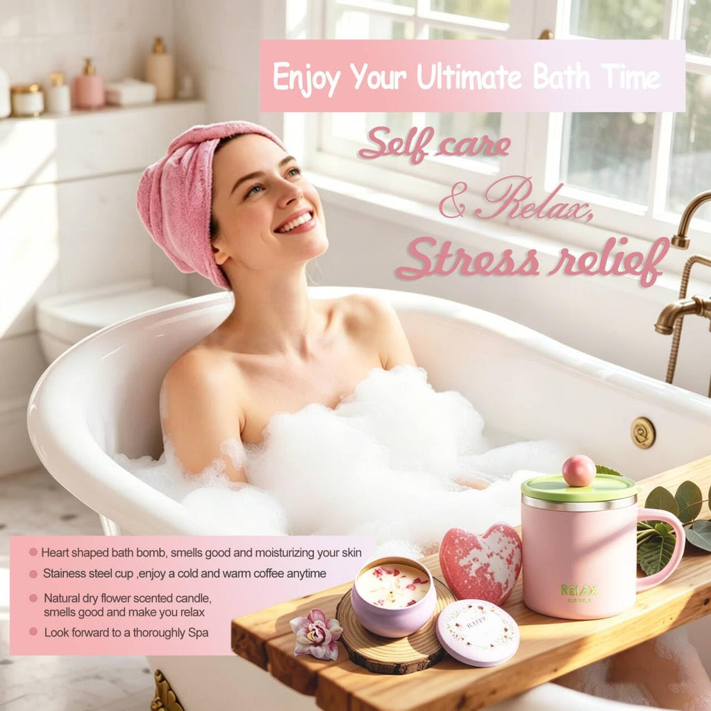Birthday Gifts for Women, Hampers Gift Box, Female Relaxation Self Care Package Spa Bath Set,Thank You Gifts - Set of 18