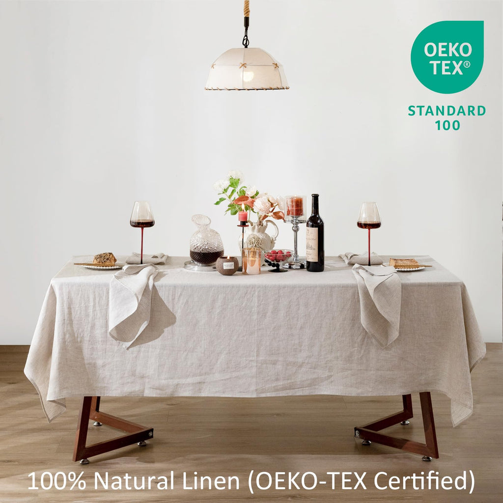100% Linen Tablecloth Rectangle 60x120 Stone Washed Dining Cover