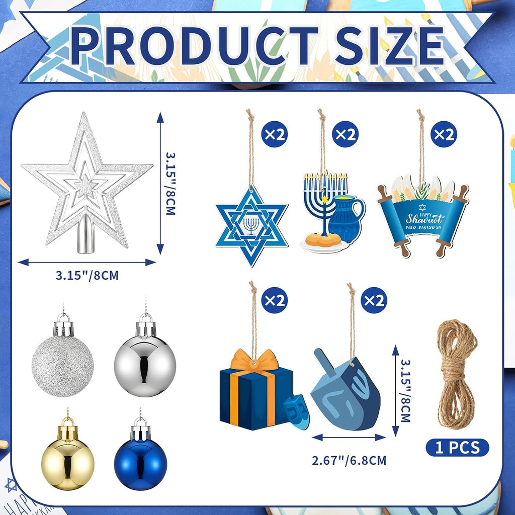 24 Inch Hanukkah Decor Tabletop Mini Hanukkah Tree with Lights