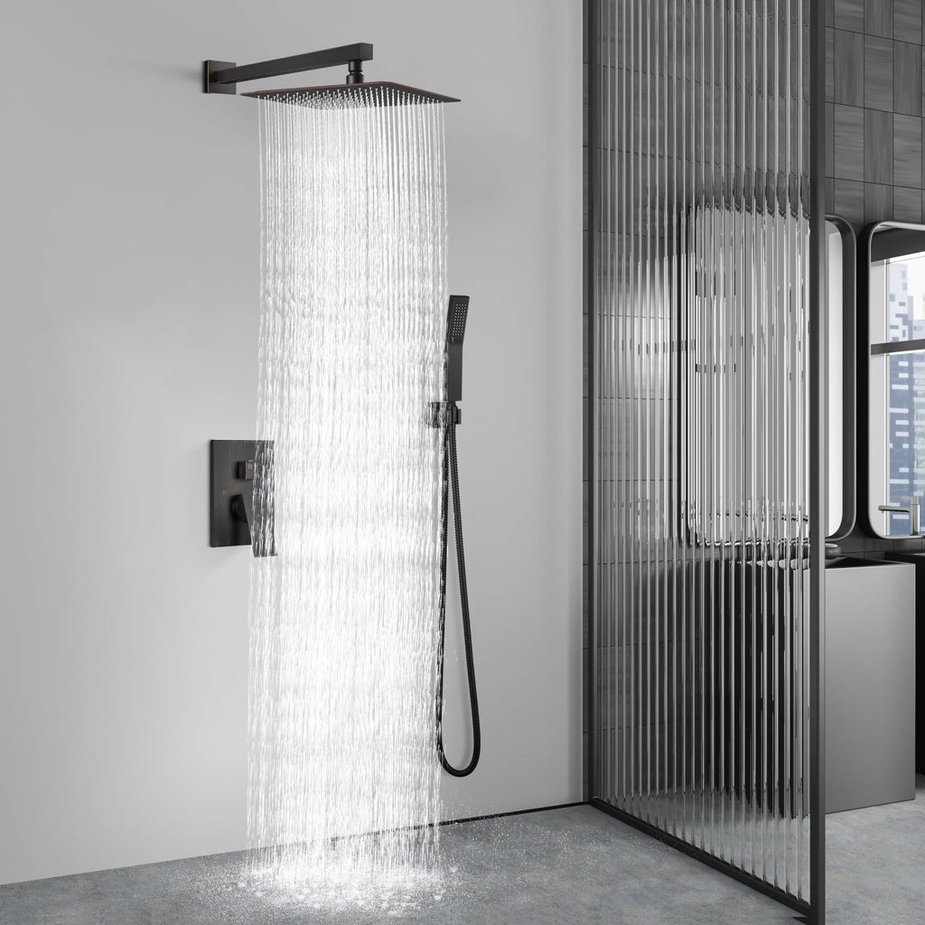 Shower Faucet Set with Handheld Oil Rubbed Bronze 16 Inch Head