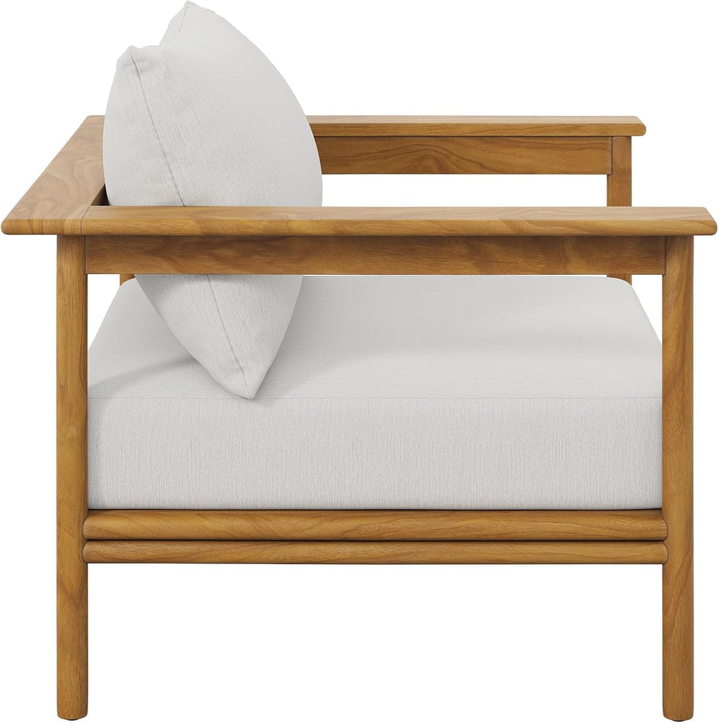 Wren Teak Wood Outdoor Armchair in Natural Sail