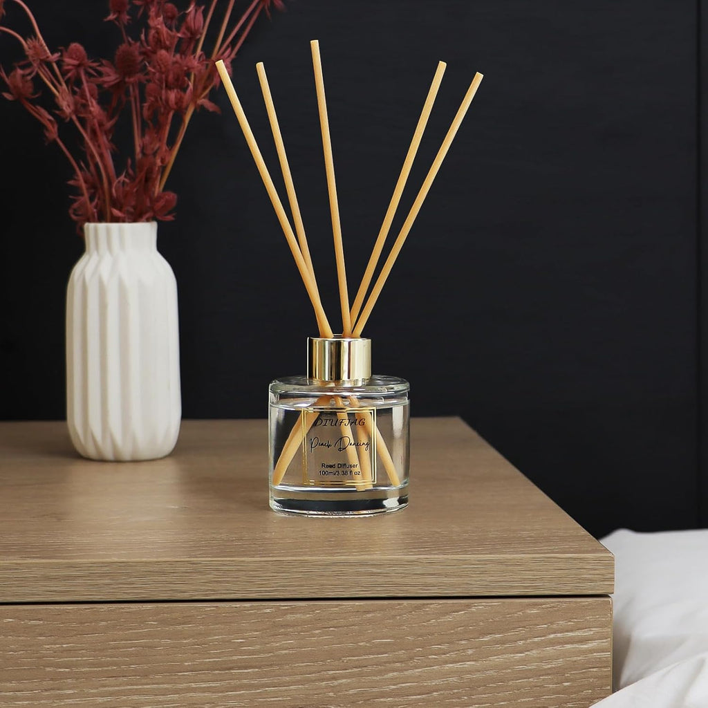 100ml Scent Diffuser with 6 Fiber Sticks, 3.5 oz Reed Diffuser Set