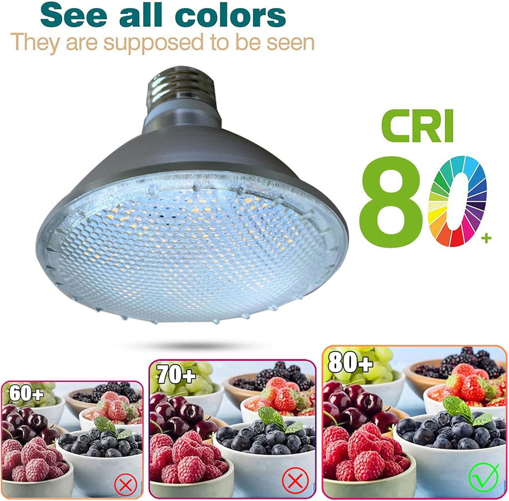 ) PAR30 Flood Light LED Bulb 12 Watt 1200 Lumens (75 Watt Eqv.) Indoor/Outdoor Spotlight Bulb, AC 85V-265V