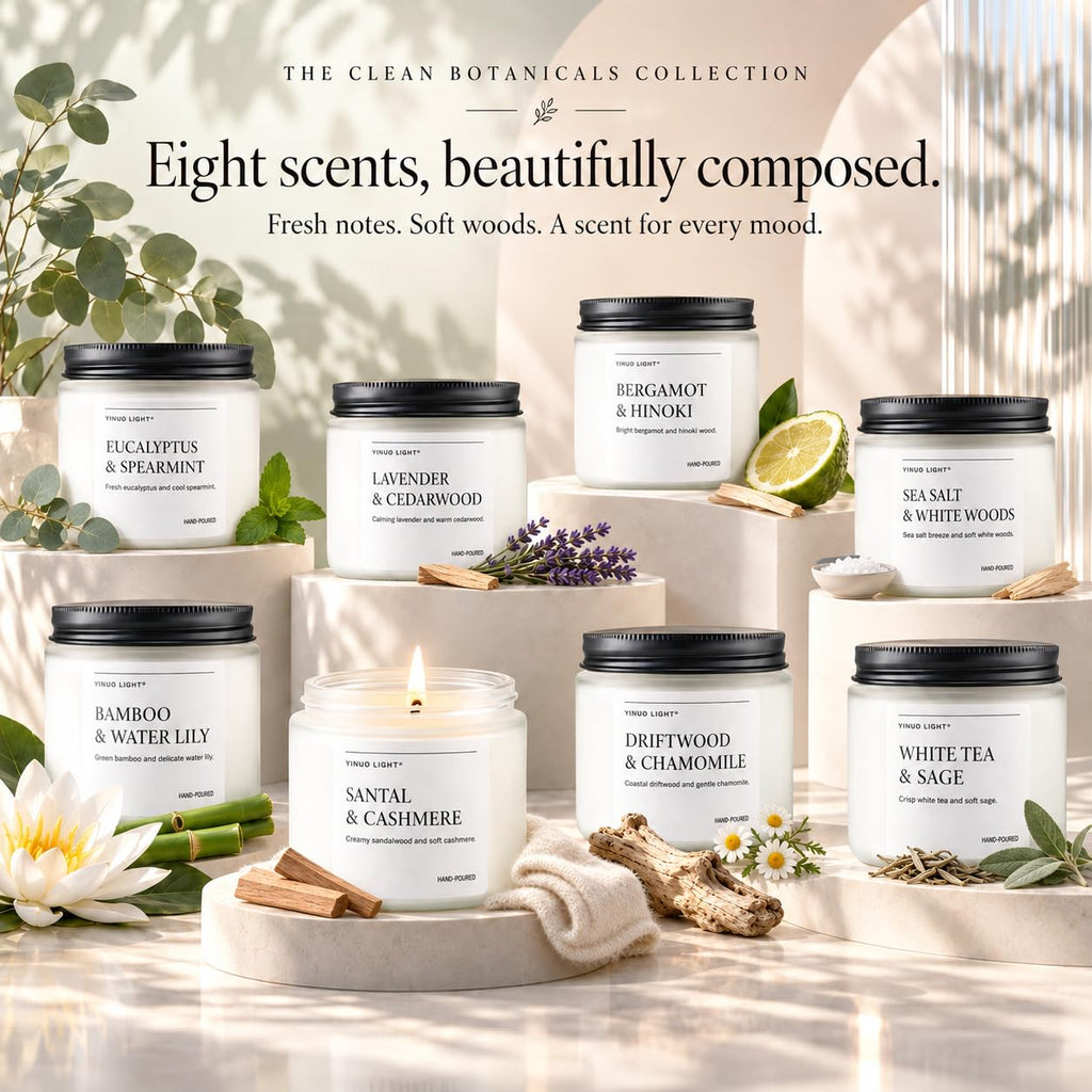 Scented Candle Gift Set, 8 Pack Soy Wax Jars, 28 oz Total